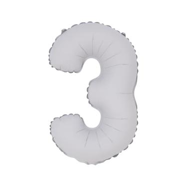 Imagem de BALAO CROMADO C/CANUDO 16" BRANCO FOSCO NUMERO 3