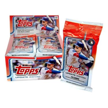 Imagem de 2025 Topps Updates Baseball Trading Cards 20ct Booster Display Box, Look for Rookie Cards!