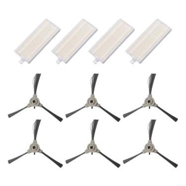 Imagem de Kit de escova lateral adequado para aspiradores de pó robôs ROPVACNIC A1, acessórios de limpeza de canto para piso doméstico, peças sobressalentes (4 + 6 escovas laterais)