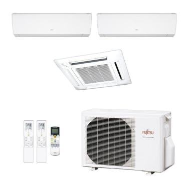 Imagem de Ar-Condicionado Multi Split Inverter Fujitsu 23.000 (2x Evap HW 9.000 + 1x Evap Cassete 4 Vias 12.000) Quente/Frio 220V