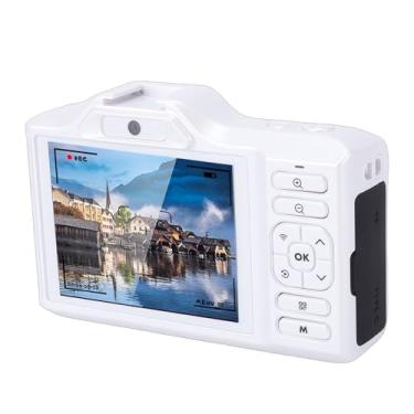 Imagem de Asixxsix Câmera digital 4K, 64MP ABS com foco automático, câmera para vlogs com Wi-Fi, dupla, zoom digital de 18x, bateria de 1200mAh, de viagem para adolescentes (WHITE)
