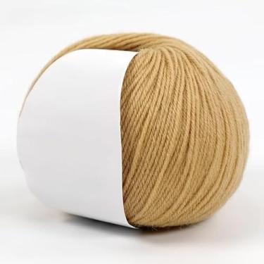 Imagem de Fio de lã premium, fio de tricô de peso médio para suéteres, cachecóis, chapéus macios e duráveis (amarelo)