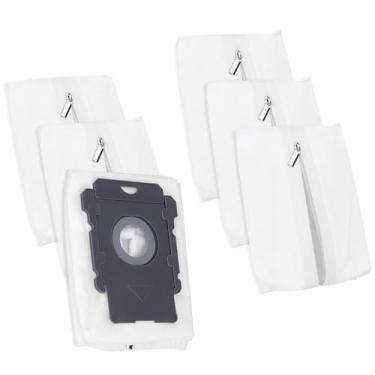 Imagem de Pacote com 6 sacos de vácuo de substituição para iRobot Roomba i7, i7+, i3, i3+, j7, j7+, s9, s9+, i1+, i4, i4+, i5,i6, i6+, i8, i8+ plus reutilizável I Robot Zipper i,s,j Series Saco de pó limpo para