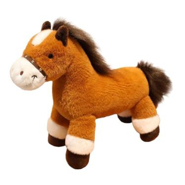 Imagem de Cavalo de pelúcia | Decoração de mascote de brinquedo de pelúcia ano 2026 | Boneca companheira de animais | para crianças adultos entusiastas de equitação berçário casa mesa prateleira de cabeceira