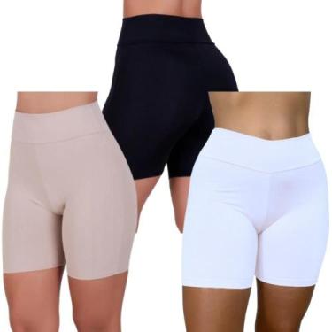 Imagem de Kit 3 Short Anagua Segunda Pele Feminino Cintura Alta Não Marca Cós Al