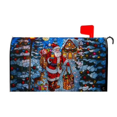 Imagem de VentuCoven Capas de caixa de correio para pai de Natal Capa magnética para caixa de correio Feliz Natal Papai Noel Envelopes magnético tamanho padrão 53 x 45 cm para jardim externo