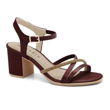 Imagem de Sandália Ramarim Feminina Salto Bloco Strass Conforto Original -, Malb