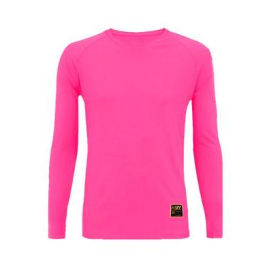 Imagem de Camiseta de Pesca King Brasil Fator Proteção Solar UV 50+ Lisa Rosa, G