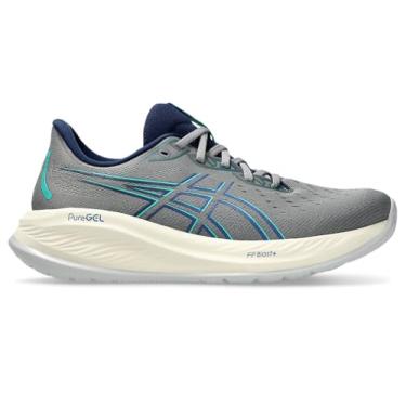 Imagem de ASICS Tênis de corrida masculino Gel-Cumulus 26, Cinza argila/azul ilusão, 43