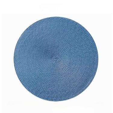Imagem de Jogo Americano kit 4 ou 6 Peças Mesa Sousplat Cozinha Redondo Jantar Descanso de Prato(Azul×6)