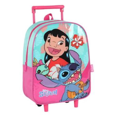 Imagem de Mochila rodinhas infantil pre-escolar creche stitch ic42674sc luxcel, 