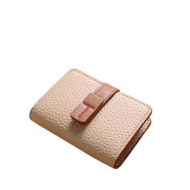 Imagem de Carteira feminina com porta-cartões de couro PU, mini estojo de cartão de crédito com vários compartimentos, organizador compacto de identidade para transporte diário, Cinza, Retrô