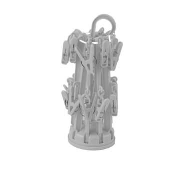 Imagem de Varal Guarda-Chuva com 16 Prendedores, Plástico e Aço, 8cm x 40cm, Compacto, Cor Sortida