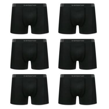 Imagem de Kit com 6 cuecas selene boxer 11070-002/003, M, Preto