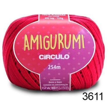 Imagem de LINHA AMIGURUMI 125 G COR 3611 RUBI - Fio de Crochê 100% Algodão - Cír