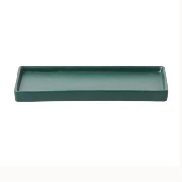 Imagem de Pires de plantas Pires de vaso flores retangulares, bandeja coletora plantas paletes cerâmica multicolorida(Green,Médio)