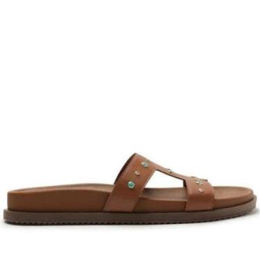 Imagem de Papete Anacapri Recortes Tira H Tachas Multicolor E Marrom-Feminino