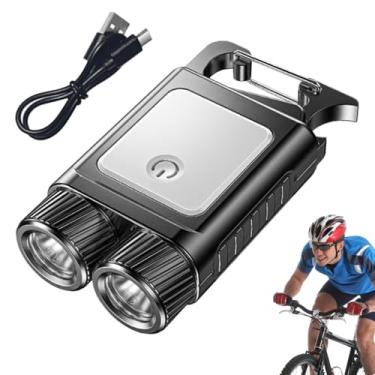 Imagem de Lanterna de chaveiro pequeno | Luz de anel -chave LED, lâmpada recarregável de bolso para uso noturno de acampamento, tocha dura para mulheres homens