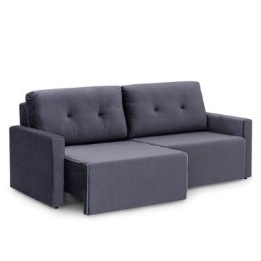 Imagem de Sofá Retrátil 3 Lugares Herval Mali Cinza, 220 cm