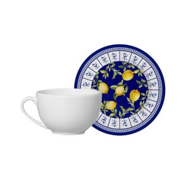 Imagem de Conjunto com 6 Xícaras de Chá com Pires Limone 250ml - Alleanza Cerâmi