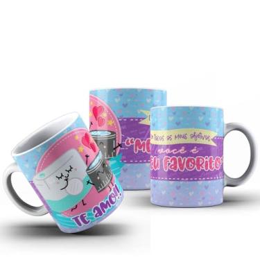 Imagem de Caneca Te Amo De Todos Os Meus Objetivos Você É Meu Casal Namorados Porcelana 325ml
