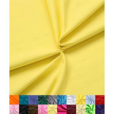 Imagem de Barcelonetta | Tecido de algodão poliéster para costura | Tecido Broadcloth | by The Yard | Rolo de 152 cm de largura | Leve, Respirável | Forro, Tecido Doméstico, Saias, Sacolas (Amarelo, 1 jarda)