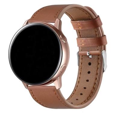 Imagem de Pulseira de Couro Clássica (Marrom) para Samsung Galaxy Watch 7/6 / 5/4 / FE – Premium com Costura Reforçada, Fivela de Aço e Engate Rápido