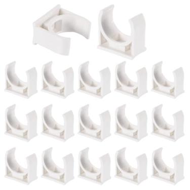 Imagem de Boxonly 18 peças de grampos de tubulação de água de PVC clipes de tubulação em forma de U para mangueira de irrigação suporte de tubo de irrigação para 20 mm OD para bandejas de TV, tubos, mangueira