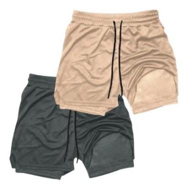 Imagem de Kit 2 Shorts Térmicos Liso Treino Corrida e Academia-Masculino
