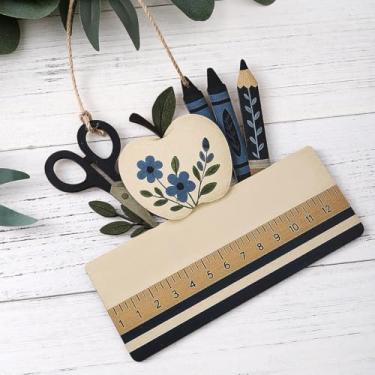 Imagem de Sinal de porta de professor personalizado, ornamentos florais de decoração de sala de aula, placa de boas-vindas para agradecimento do professor, presentes de placa de volta às aulas