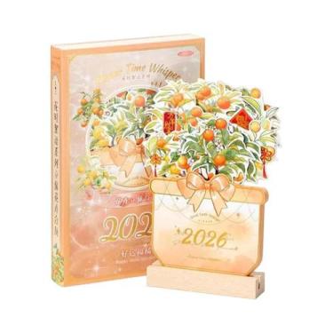 Imagem de Calendário De Mesa Floral 2026 Flores Floridas Mensal Para Decoração D