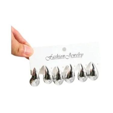 Imagem de Brincos De Argola Em Acrílico Multicoloridos Em Forma De Gota 3 Pares 