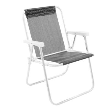 Imagem de Cadeira De Praia Lazy Mormaii Preta Alumínio 110kg