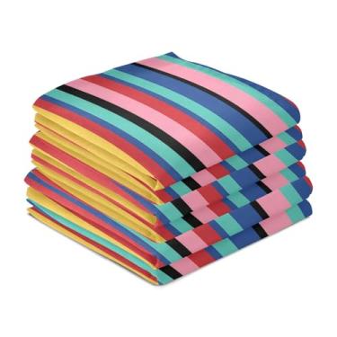 Imagem de Wassud Panos de prato mexicanos listrados de cozinha pacote com 6 panos de prato macios com laço para pendurar toalha de mão super absorvente de secagem rápida toalhas de chá de mesa decorativas 71 x