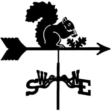 Imagem de Cata-vento retrô de metal, decoração preta, cata-vento para jardim, quintal, telhado, casamento, esquilo