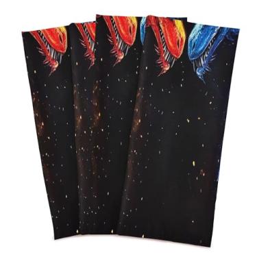 Imagem de xigua Conjunto de 6 panos de prato Dragons Kitchen, toalhas de cozinha macias e altamente absorventes de secagem rápida para limpeza de pratos e limpeza manual, 71 x 45 cm