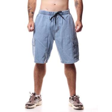 Imagem de Bermuda Jeans Cargo Bali Company, Jeans azul, gg