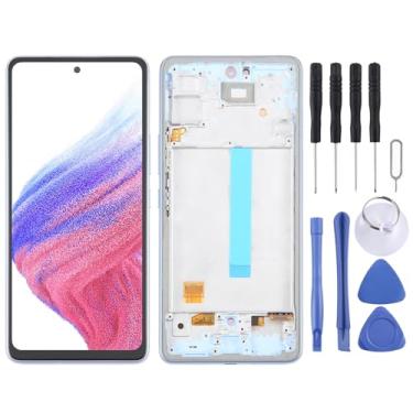 Imagem de Hiregolish Peças de reparo de tela, para Samsung Galaxy A53 5G SM-A536 6,5 polegadas OLED LCD digitalizador de tela conjunto completo com moldura, conjunto de substituição de tela com kits de reparo