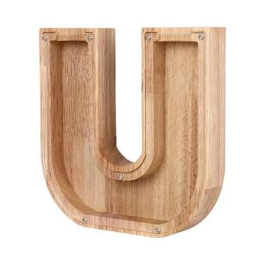 Imagem de Cofre De Madeira Com Alfabeto Inglês, 26 Letras, Caixa De Economia De 