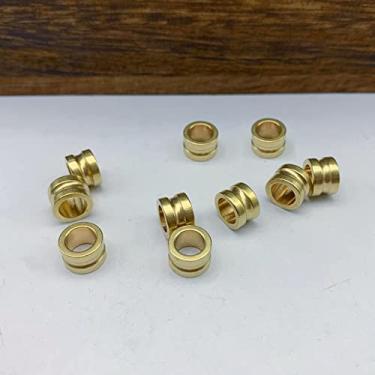 Imagem de Pingente de faca de latão com contas de facas para uso ao ar livre, pingente de paracorda, cordão EDC, fabricação de joias faça você mesmo, bronze antigo, estilo vintage, contas redondas (ouro)