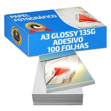 Imagem de Papel Fotográfico Foto Adesivo 135g A3 Glossy À Prova D'água Pacote 10
