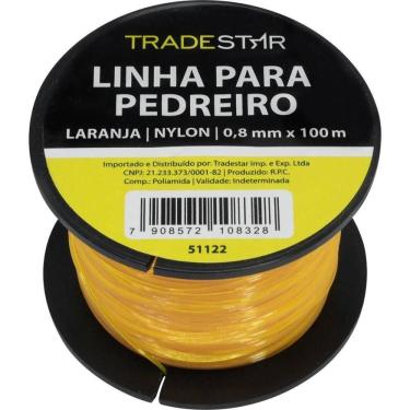 Imagem de Linha Pedreiro Nylon 0,8mm 100 Metros Laranja Tradestar