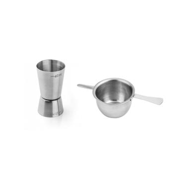 Imagem de Dosador Drinks Copo Duplo Inox 50 40 e 20ml Kit Bar