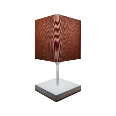 Imagem de Abajur Quadrado Md-2008br Cúpula Tecido Palha