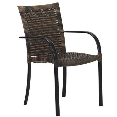 Imagem de Kit 4 Cadeiras E Mesa Com Tampo Ripado Em Alumínio Trama Argila