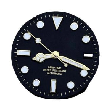 Imagem de Mostrador De Relógio Luminoso Sunburst 28.5mm Com Ponteiros Para Movim