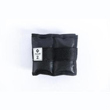 Imagem de Par Caneleira Tornozeleira Emborrachada Alux Preto 2kg
