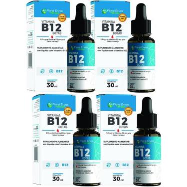 Imagem de Vitamina B12 30 ml Metilcobalamina Gotas 4 Frascos - Floral Ervas Do B