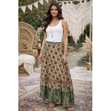 Imagem de Saia Longa Indiano Envelope Dupla Face Várias Formas De Uso Tamanho:Un