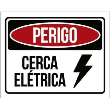 Imagem de Kit 10 Placas Perigo Cerca Elétrica Atenção 36X46
